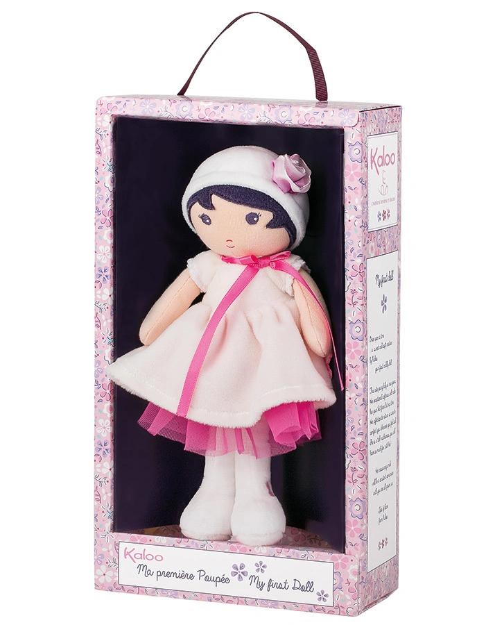 Stoffpuppe PERLE (25 cm) in rosa/weiß