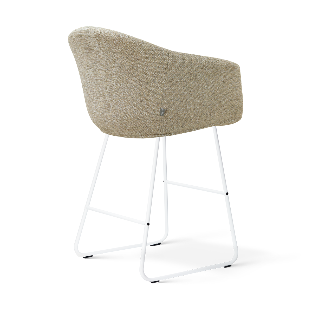 Barkruk Nino-Otis H65 cm wit onderstel taupe melange