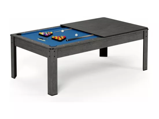 Billard Américain convertible table 6places KITBILL 6Ft - 206,5 x 116,5 x 80 cm Plateau dînatoire et accessoires inclus - Gris