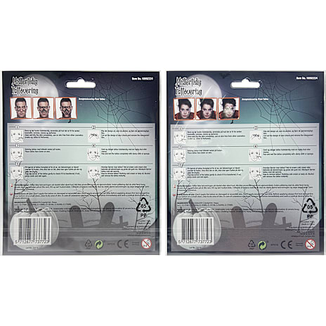 Halloween ansigtstattovering - flere varianter - assorteret