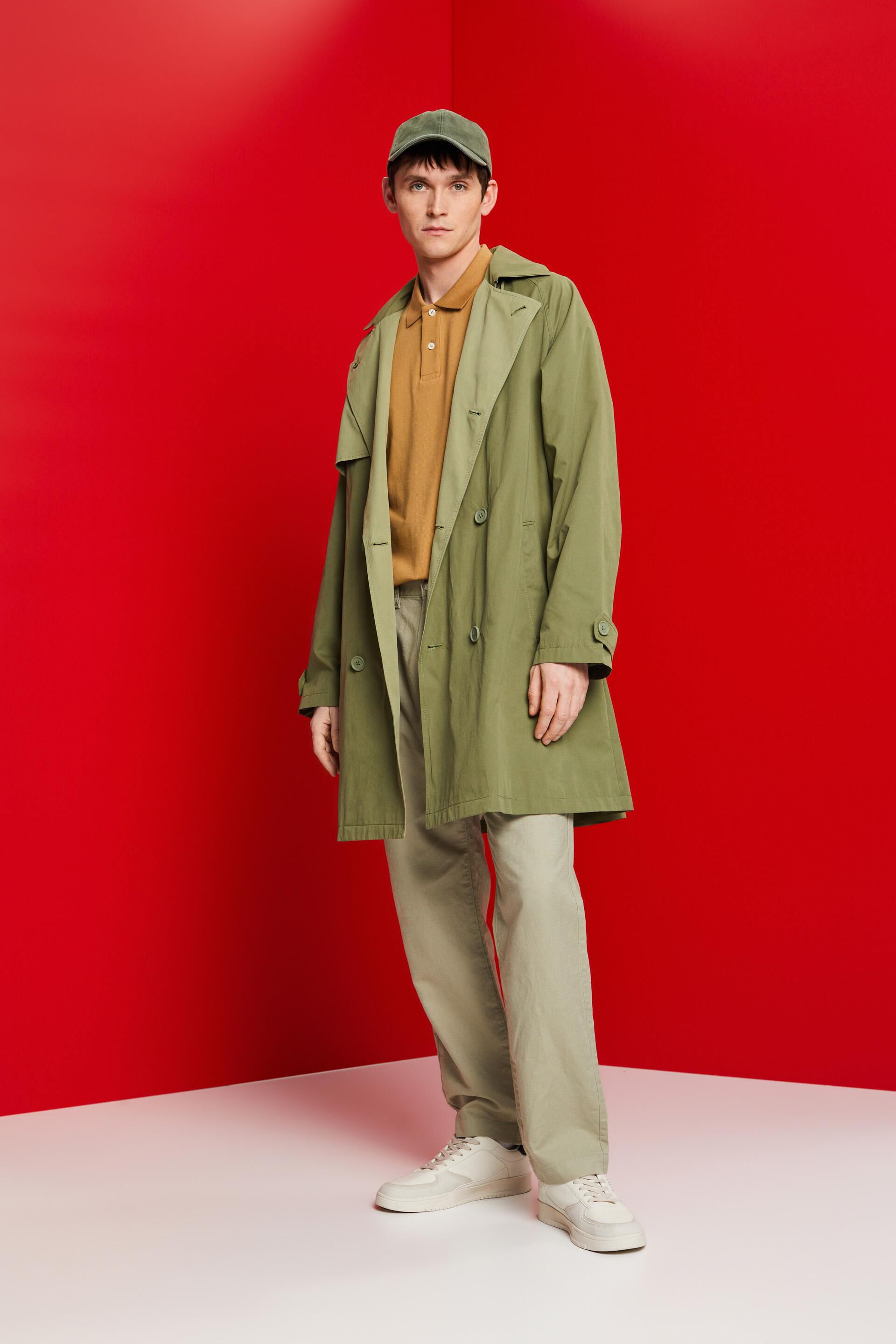 Trench-coat court à capuche