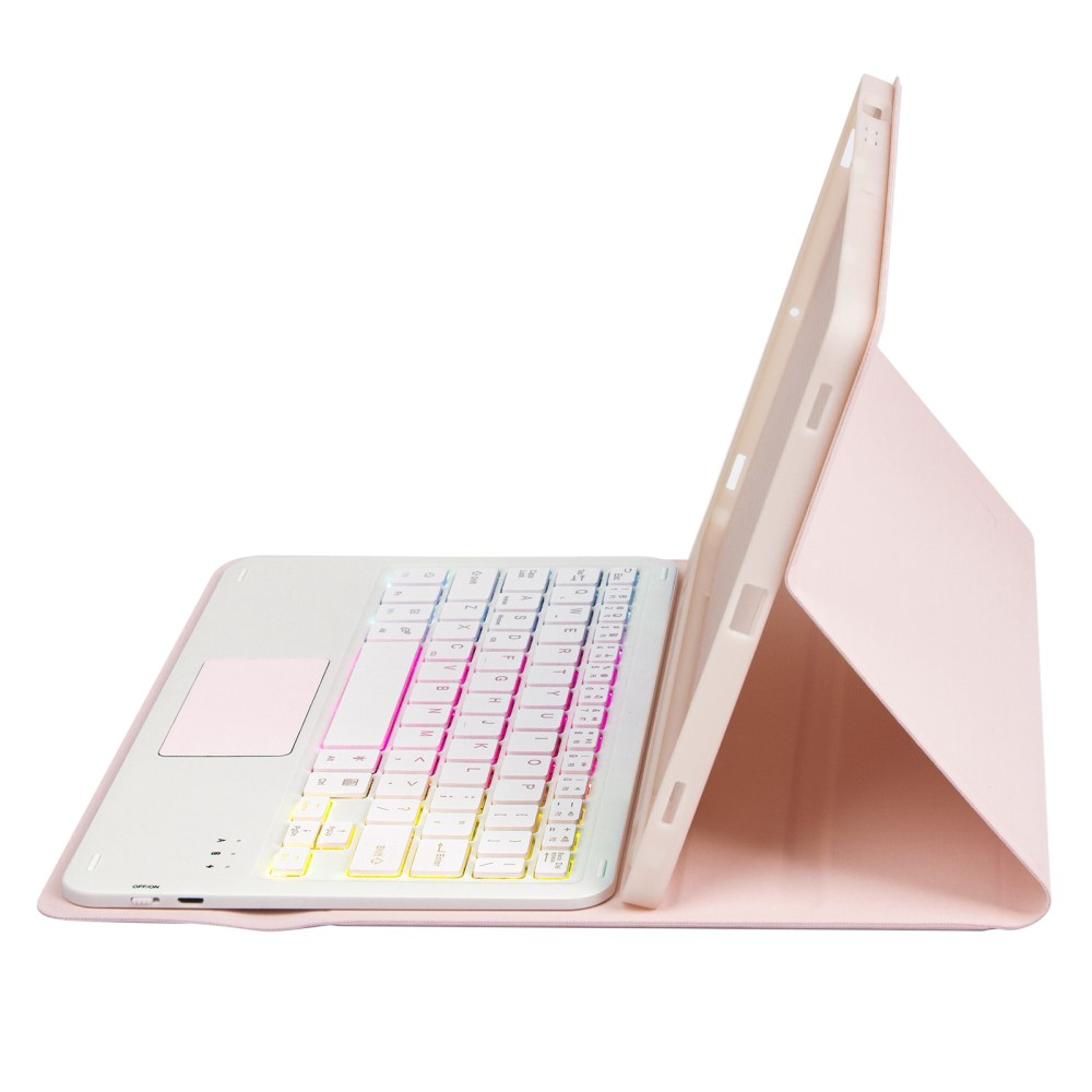 Samsung Galaxy Tab A9  Plus Leder Tasche mit abnehmbarer Bluetooth Tastatur Keyboard   S-Pen Halterung (QWERTY) - Rosa