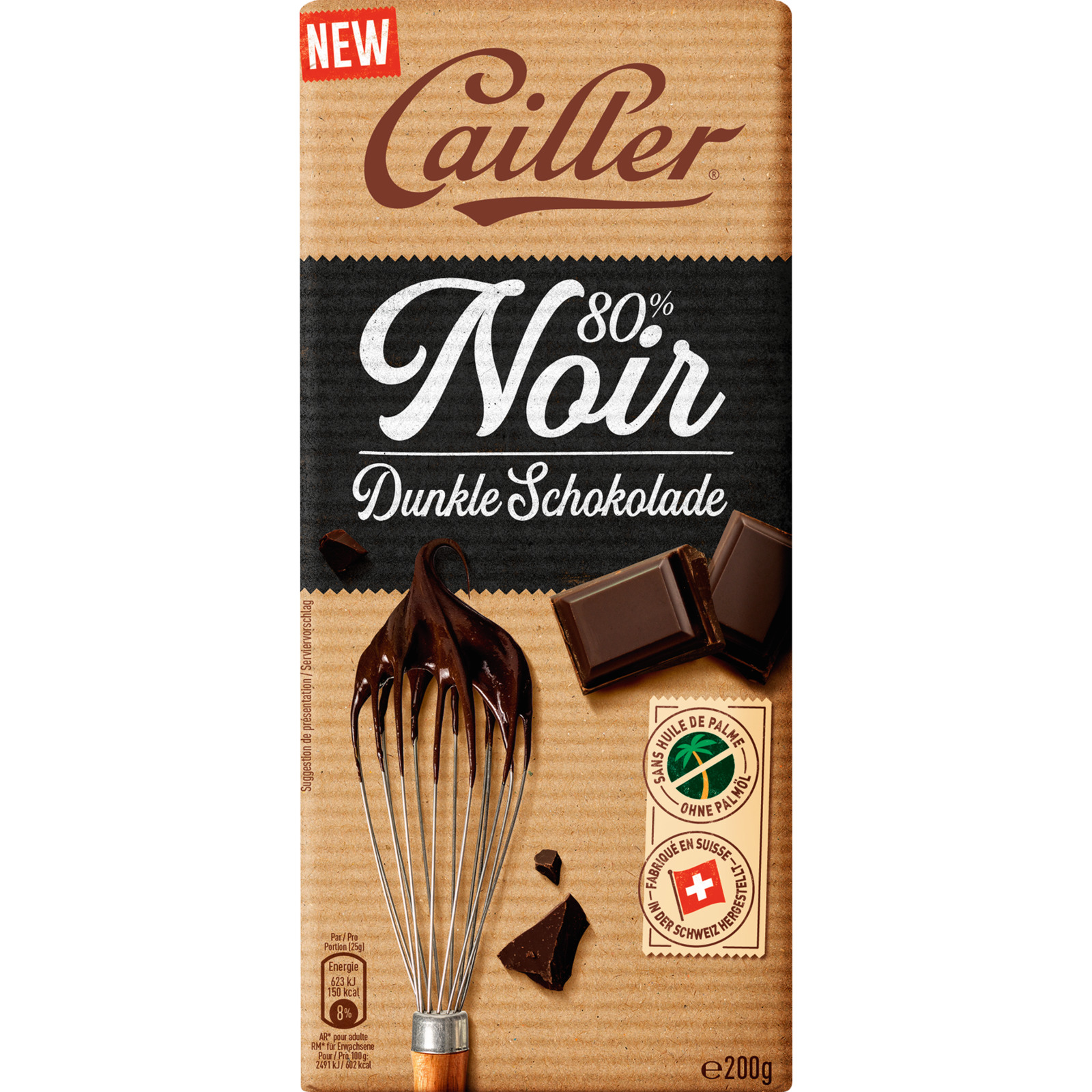 Cailler Dessert Noir 80% 2 x 200 g