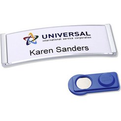 Badge, 68 x 22 mm, set de 20, argent