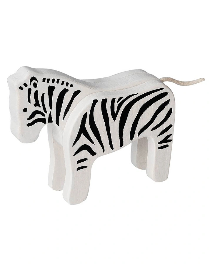 Bambus-Spielzeug ZEBRA in schwarz/weiß