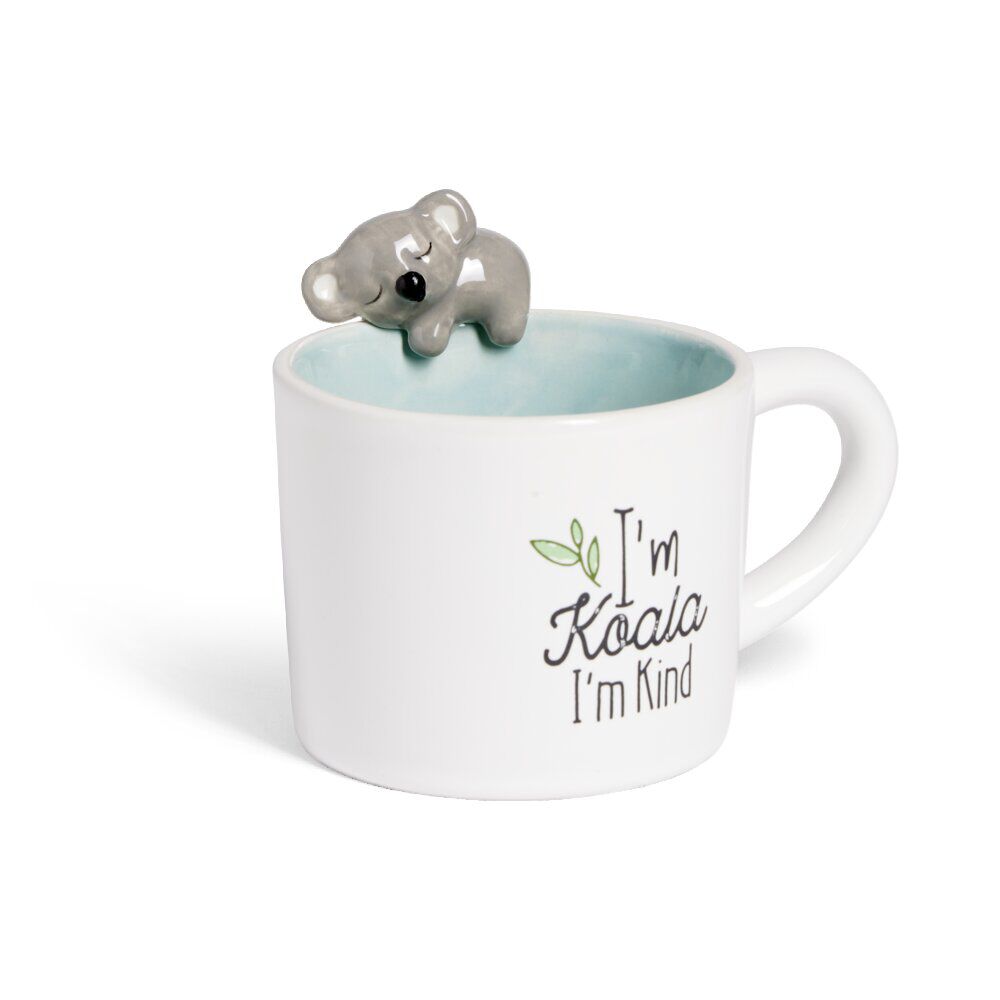 Mug koala dolomite blanc et bleu Ø10,5xH10,5cm