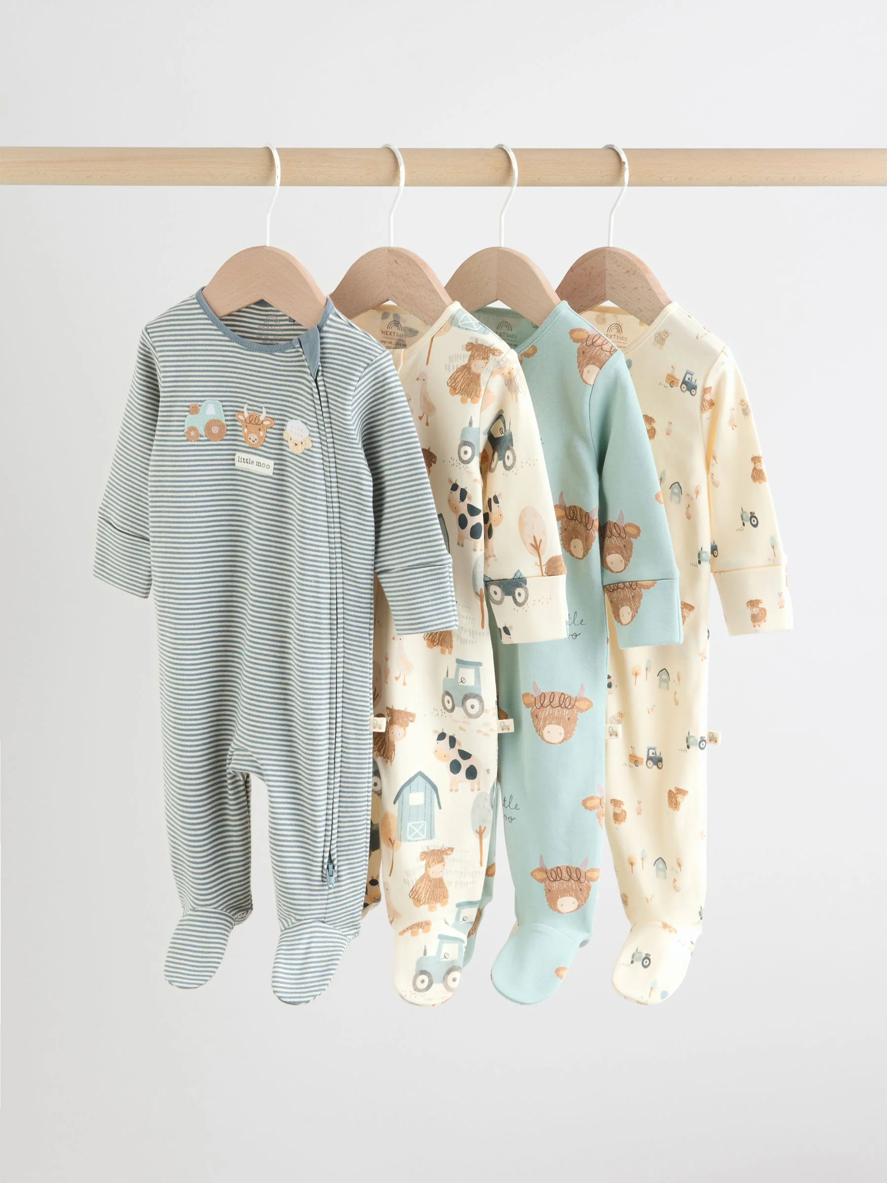 Mineraalkleurig - Verpakking van 4 Hamish-babypyjama's (0-2jr)