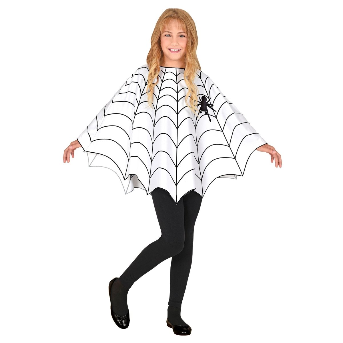 Halloween Poncho Kind Spinnenweb
