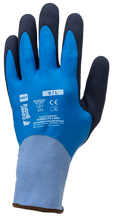 Gant pour manutention et travaux de précision Coverguard Eurolite bleu - Taille 10 (XL)