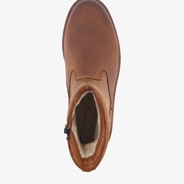 Van Beers gevoerde leren heren boots bruin