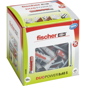Fischer Universeelplug DuoPower 8x40mm met schroef 50 stuks