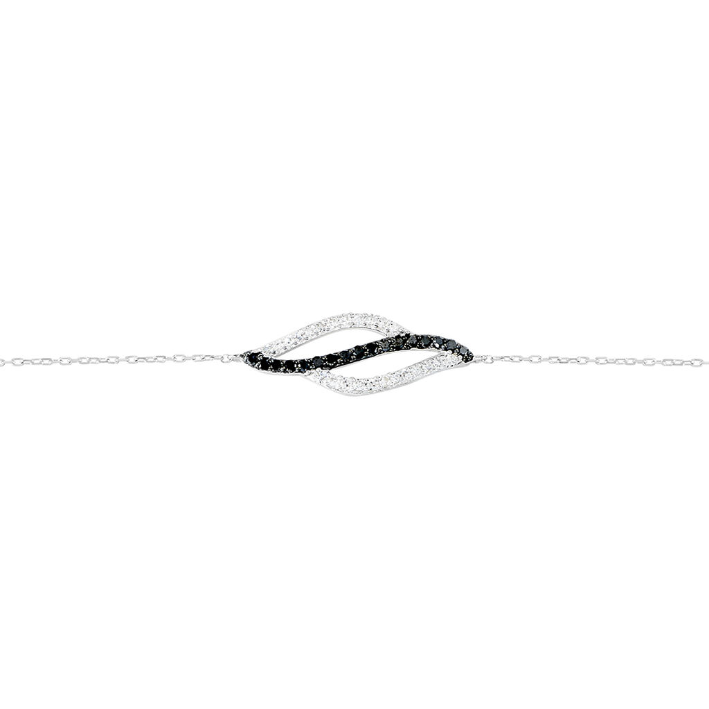 Bracelet Courbes Or Blanc Diamant