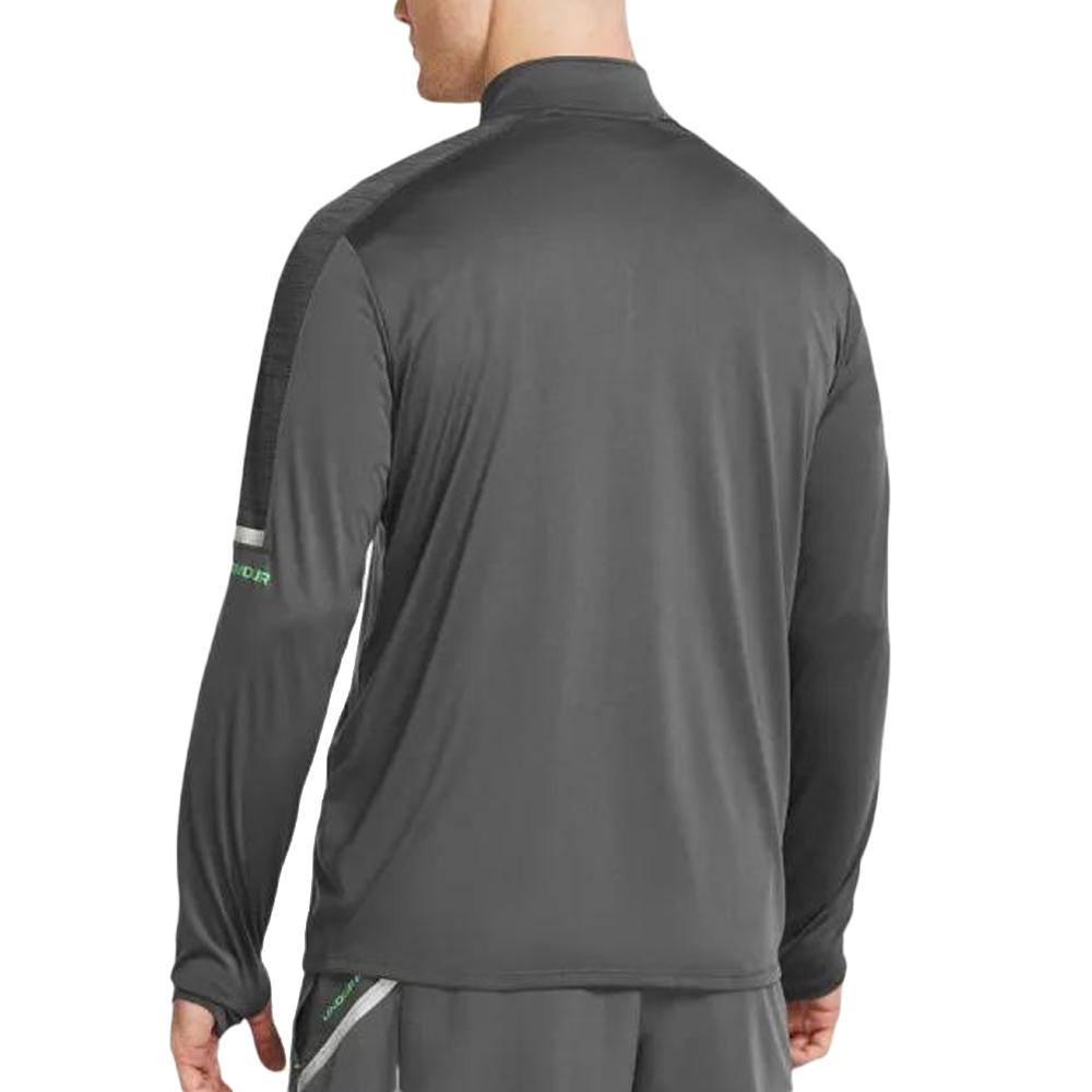 Under Armour Sweat 1/4 gris/vert Homme Under Armour Core+ Tech