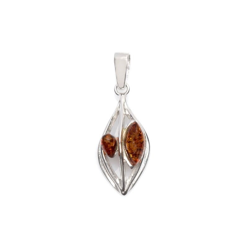 Pendentif ambre argent