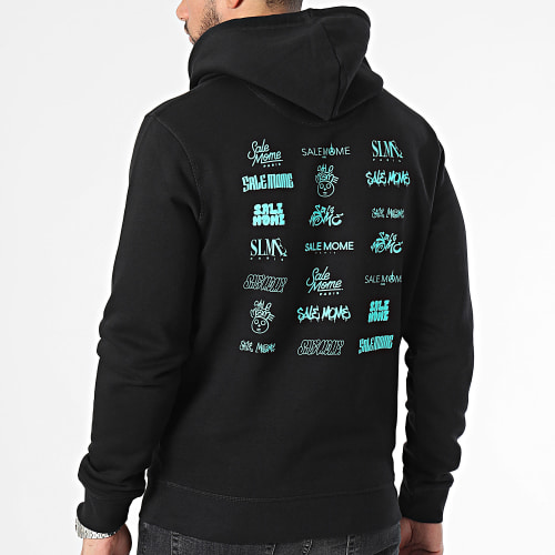 Sweat Capuche Sponso Noir Truquoise