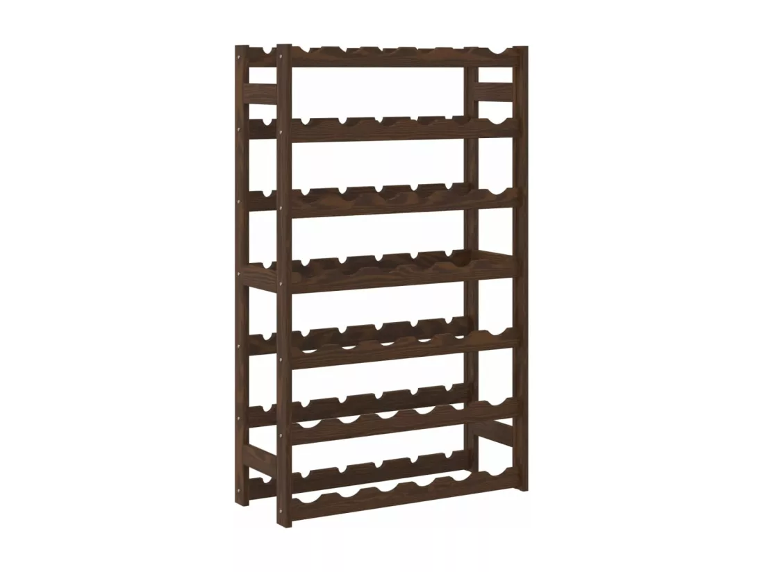 Casier à bouteilles pour 42 bouteilles marron bois pin solide
