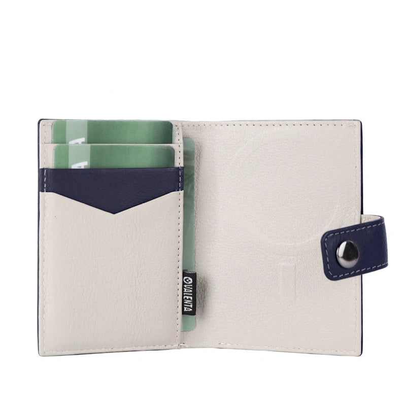 Valenta Card Wallet Leather MagSafe Luxe Navy