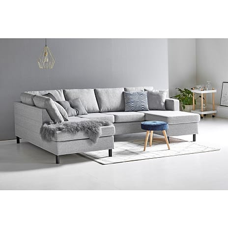 Oslo højrevendt U-sofa - lysegrå