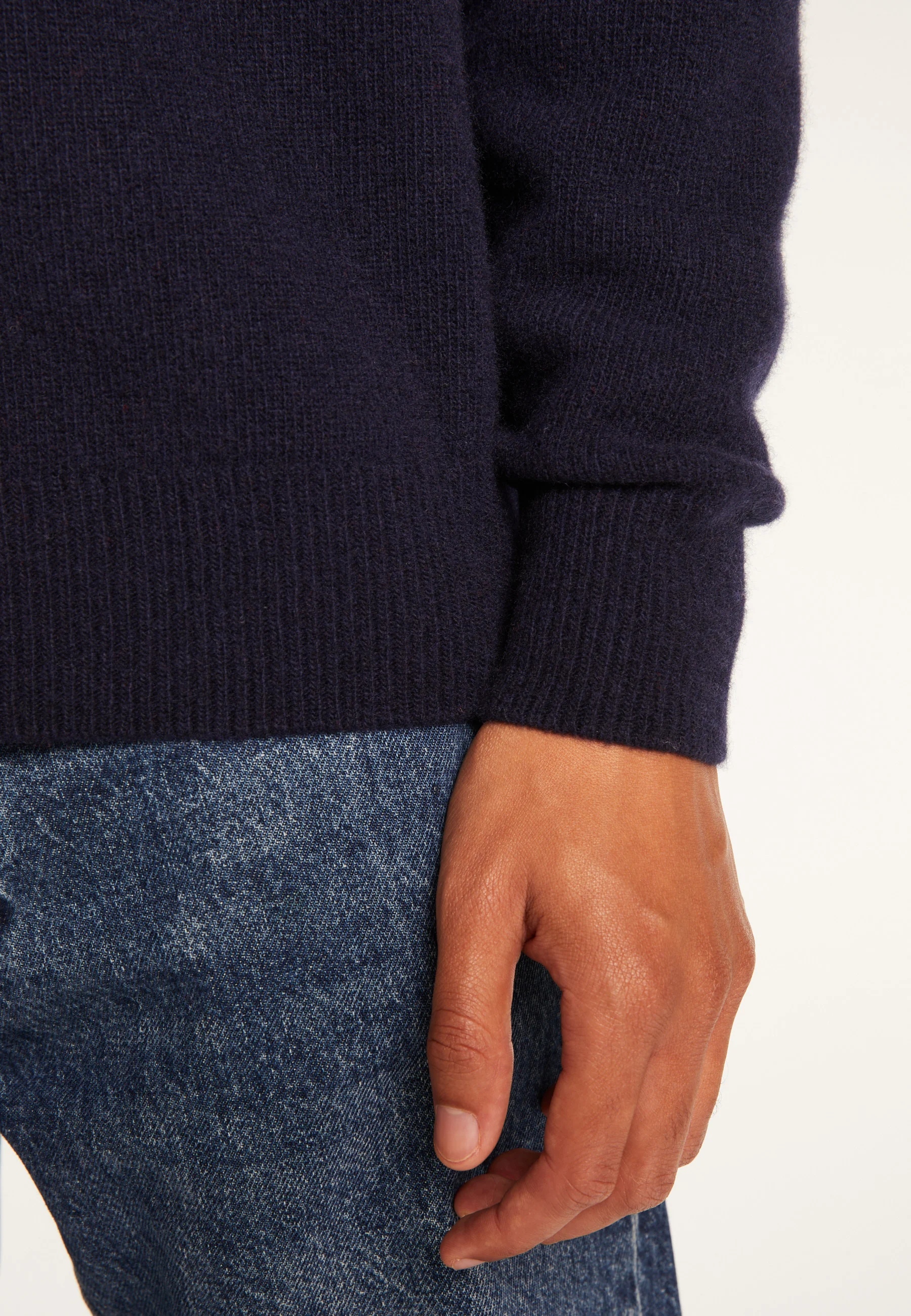 THOMAS - Pull col rond en laine mérinos | Bleu