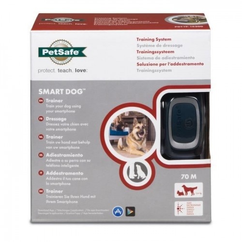 Coleira de adestramento inteligente Petsafe com Bluetooth, azul para cães.