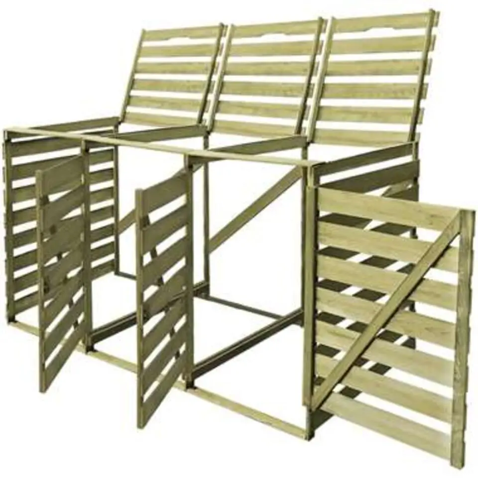 vidaXL - Containerberging - Groen - Hout - 3 containers