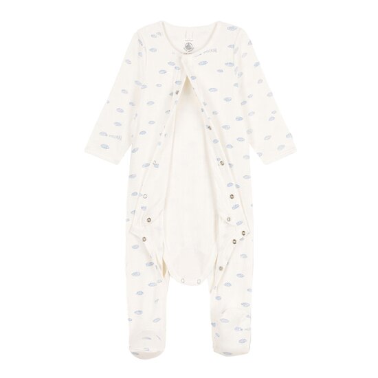 Bodyjama nuages en tubique   Blanc Marshmallow/Blanc Multico        de               Petit Bateau