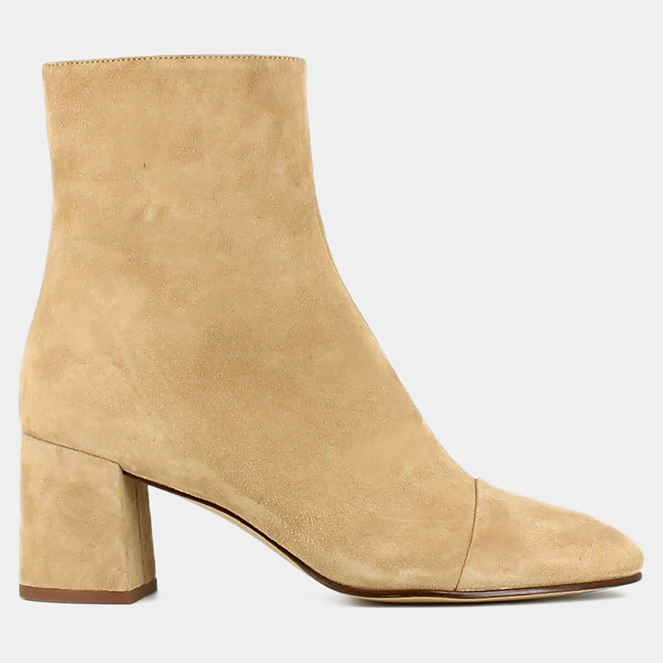 Jonak Boots en Velours de Cuir Doniama beiges - Talon 6 cm
