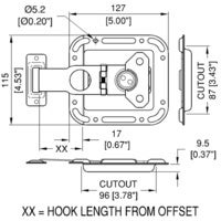 Penn Elcom L0747/68z groot overslagslot met lip 68 mm
