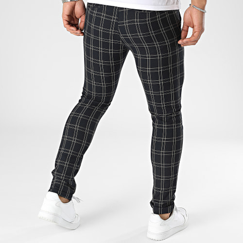 Pantalon A Carreaux Bleu Marine