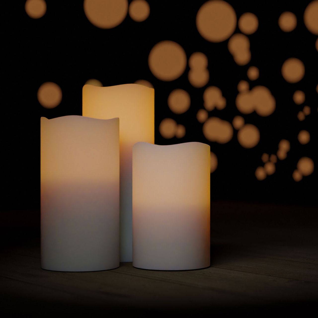 LED Echtwachskerzen XXl Set 3-teilig15 / 20 / 25 cm
