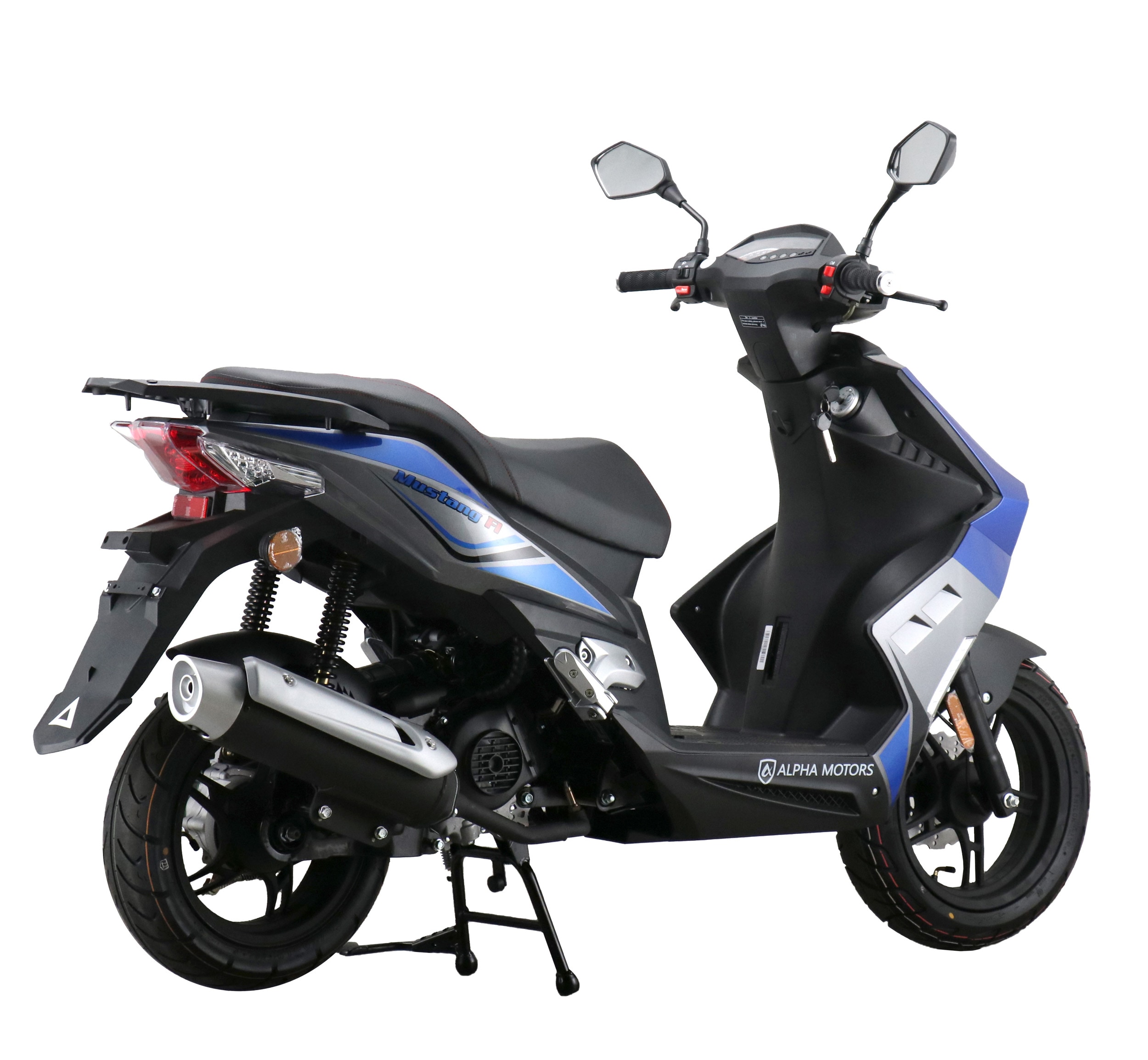 Alpha Motors Motorroller Mustang FI 50 ccm 45 kmh EURO 5 blau-grau