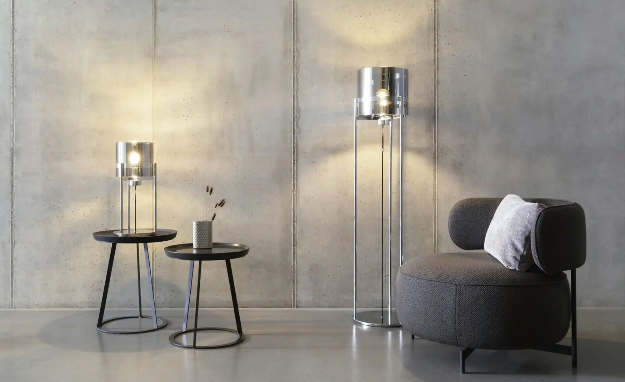 JOOP! Stehleuchte 1-flammig Round Lights Chrome