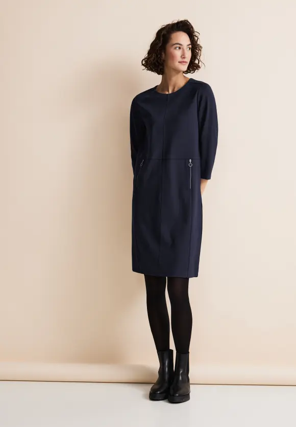 Knielanges Jerseykleid - deep blue