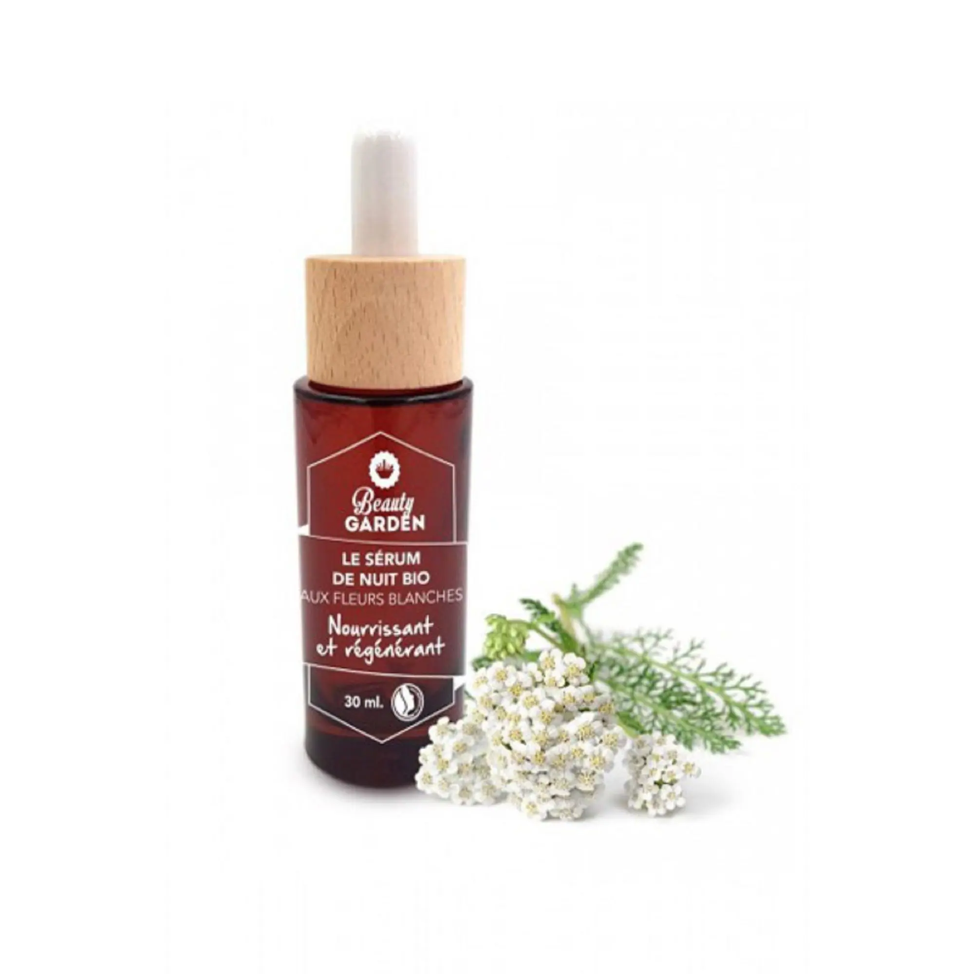 Beauty Garden - Sérum de nuit bio aux fleurs blanches RégénérantFlacon 30ml - Soin de nuit