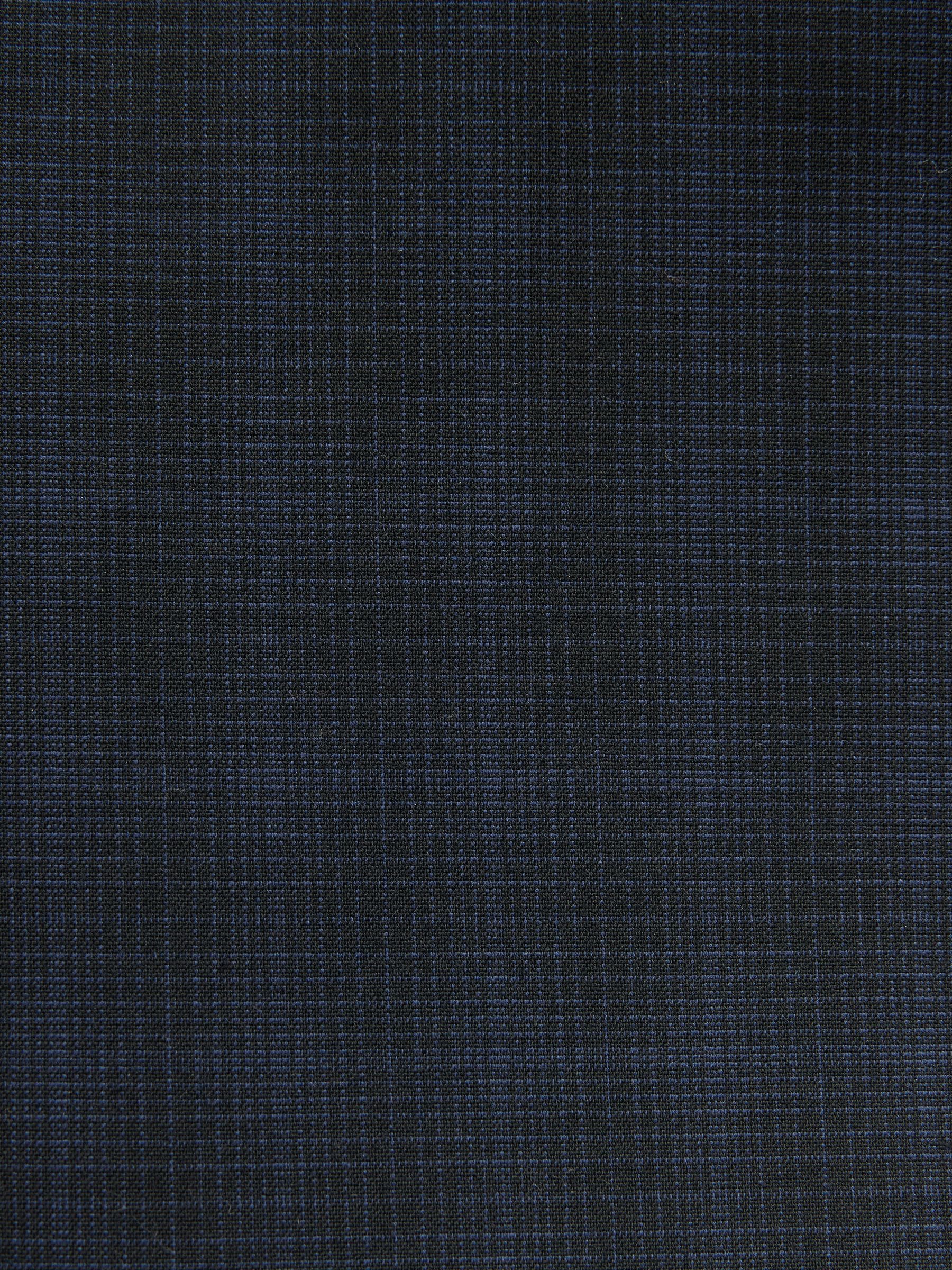 Donkerblauw - Geruit kostuum met smalle pasvorm: colbert