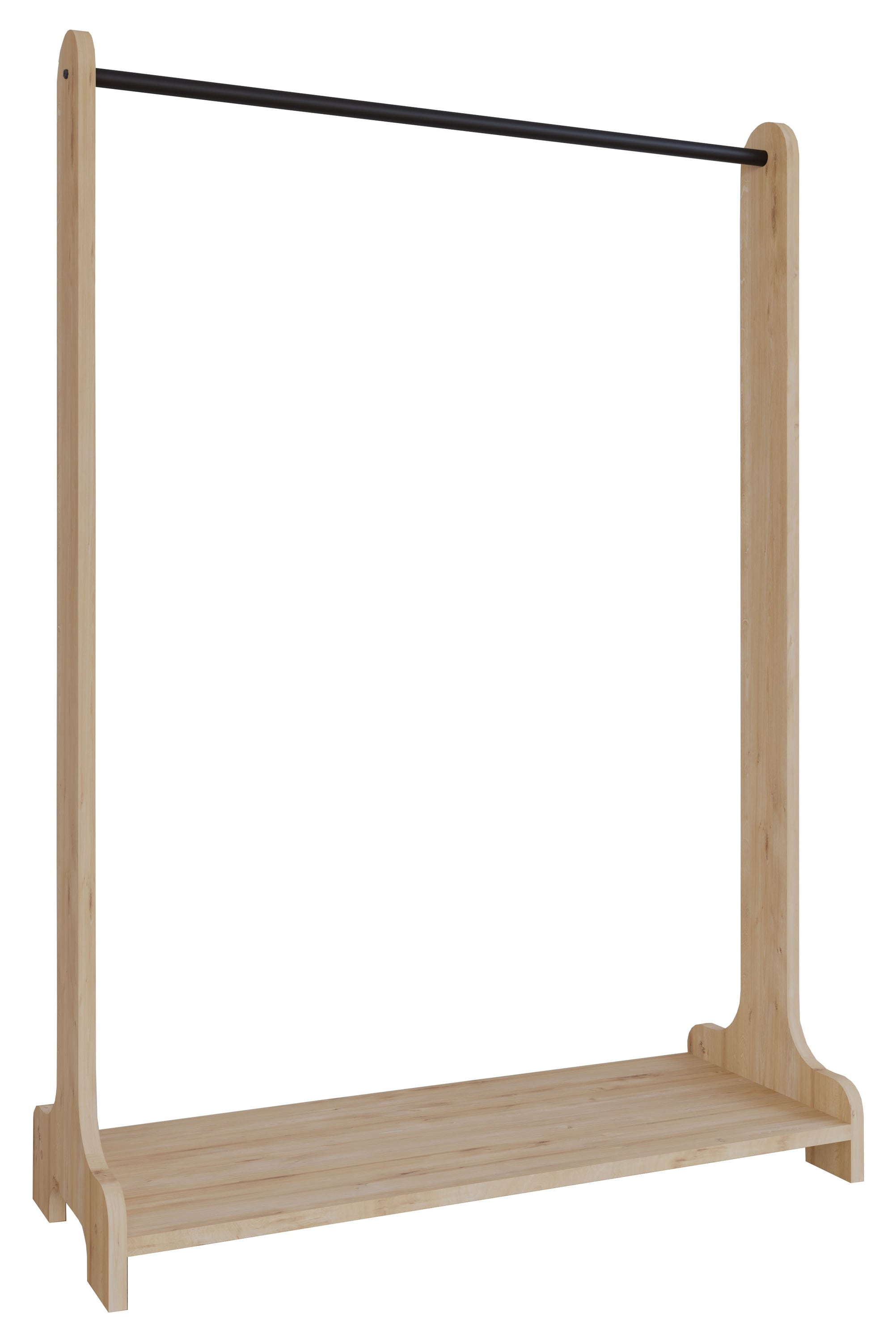VCM Holz offener Kleiderschrank begehbarer Kleiderregal Schrank Kleiderstange Lempu H. 128 cm