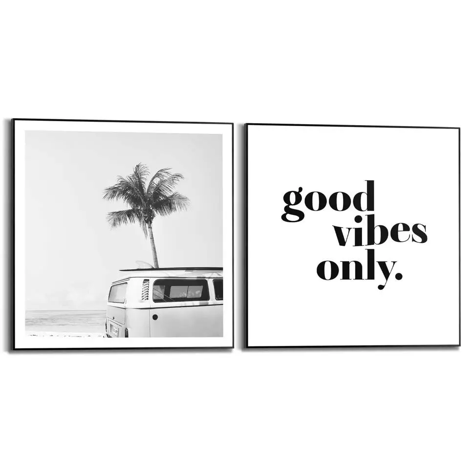 Set poster met lijst - Good Vibes