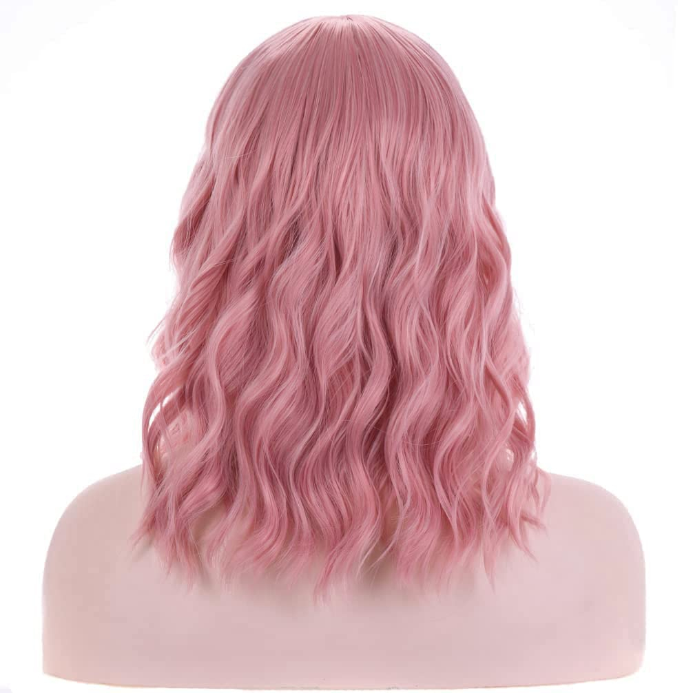 (40cm) Anime Cosplay Perücke mit Pony Fasnacht Kostüm Zubehör Motto Party / Halloween Accessoire - Rosa