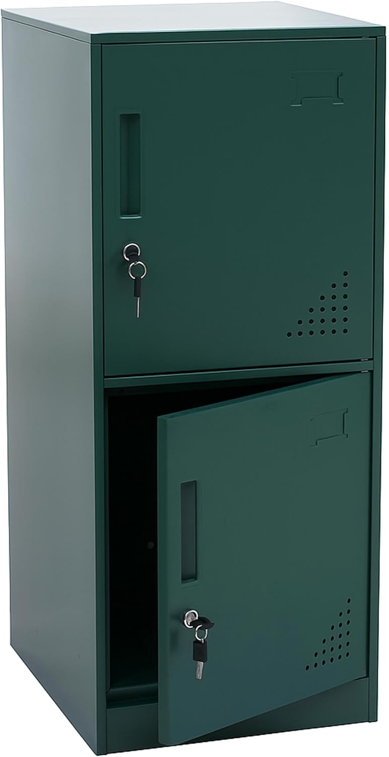 Mendler Spind HWC-P63, Schließfach Wertfachschrank Schließfachschrank 2 Türen, 90x38x45cm Stahl - grün