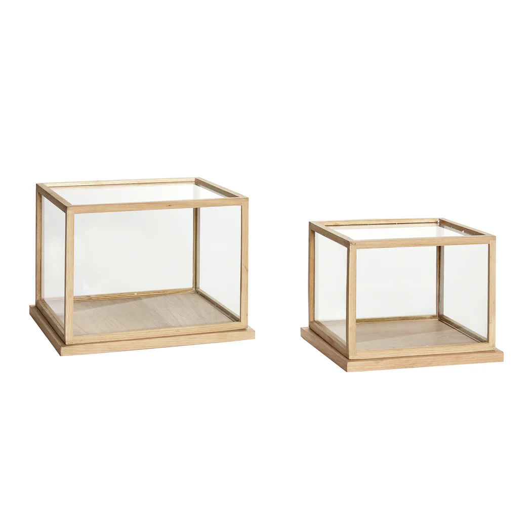 Hübsch  Montre, egetræ/glas - 2 stk.