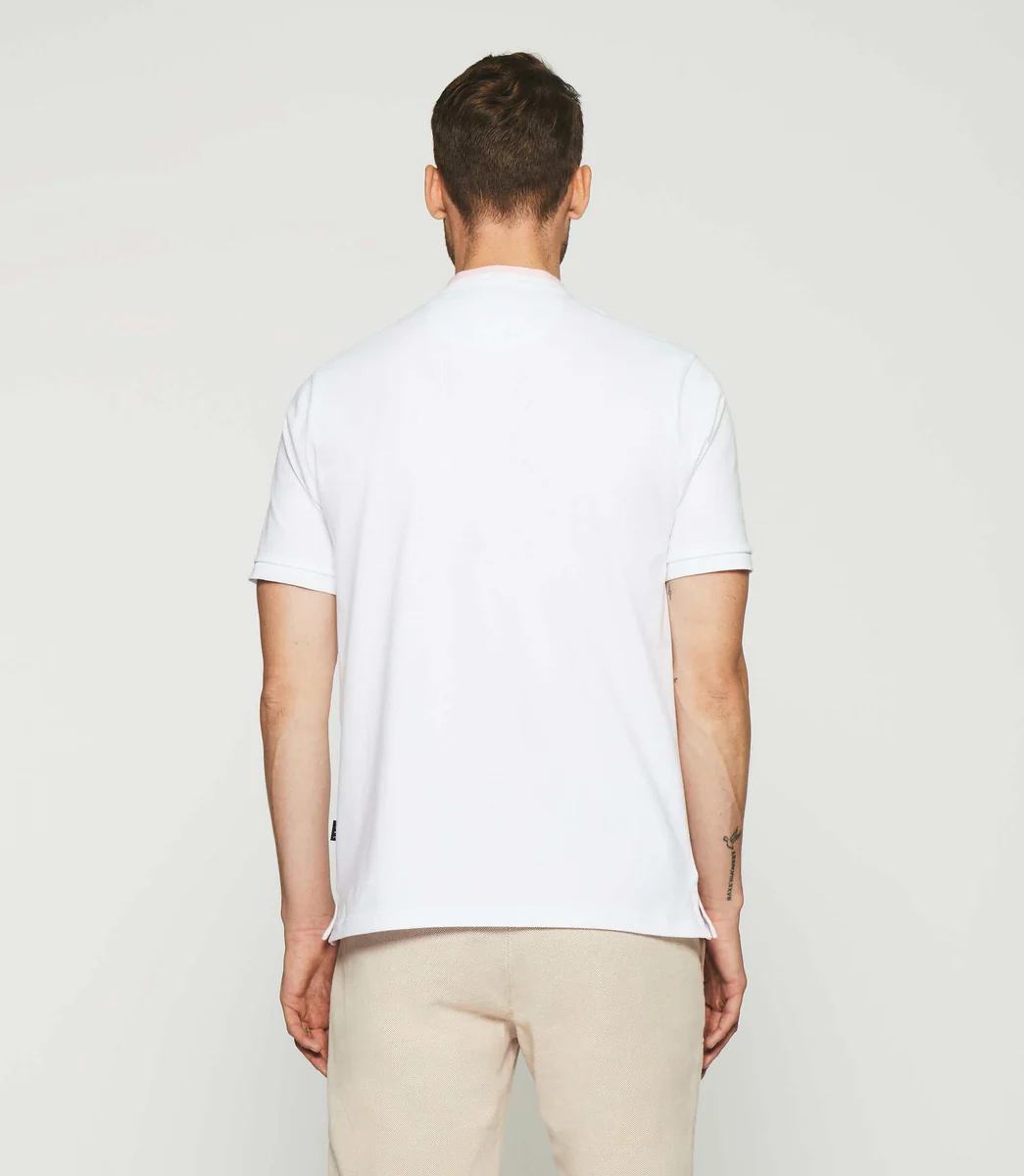 Polo uni col mao blanc GASPAR