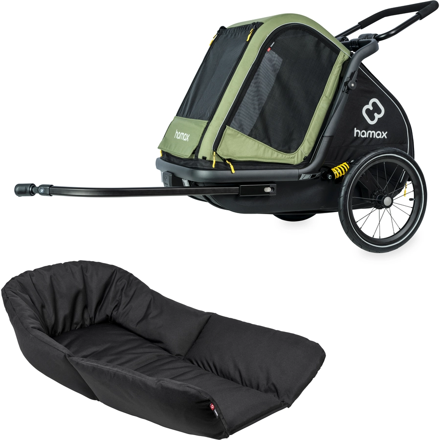 hamax Hundeanhänger mit Bett Pluto M greenblack
