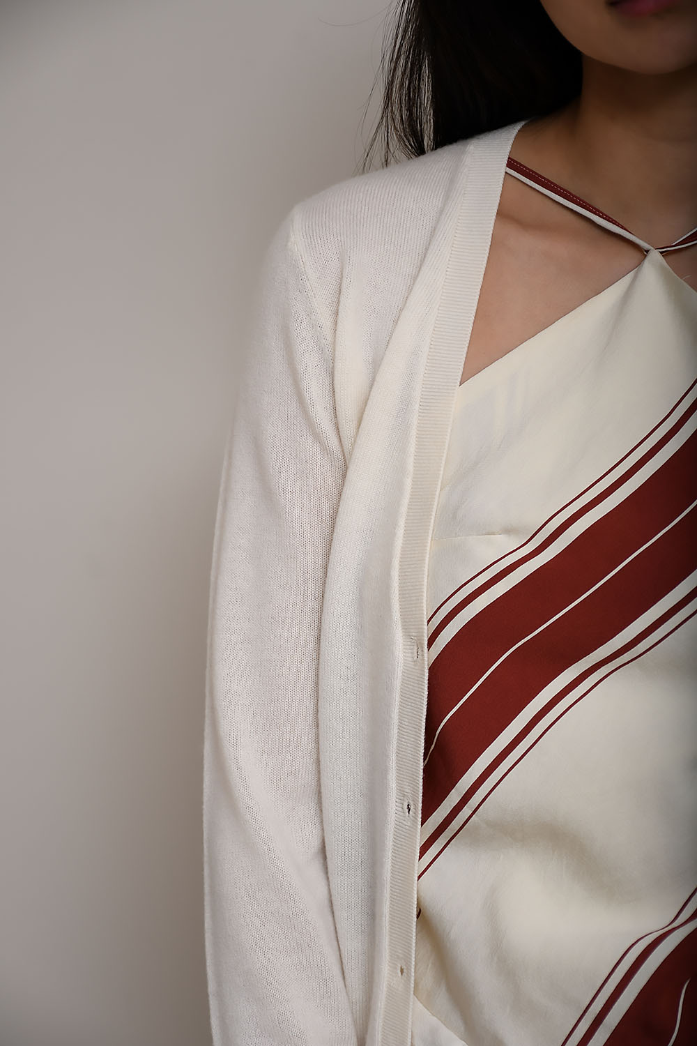 V-neck wool cardigan