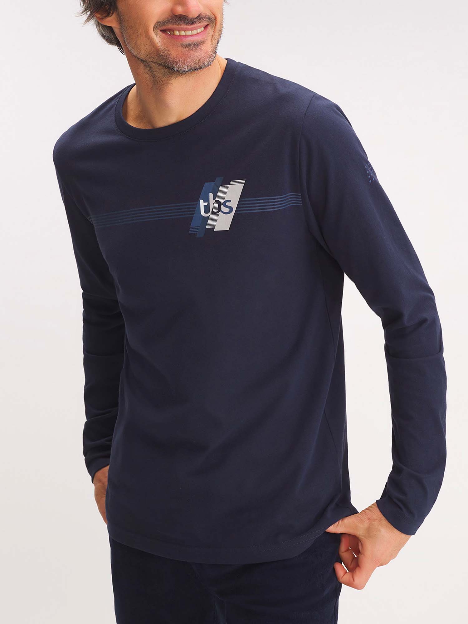 Tee Shirt Homme Manches Longues Marine