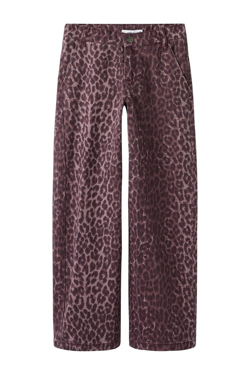 NAME IT KIDS wide leg casual broek donkerrood
