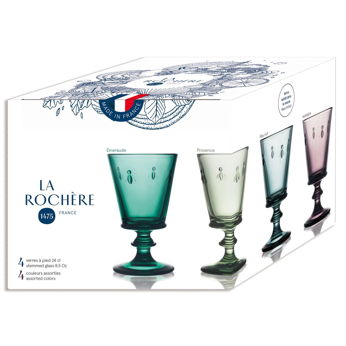 Abeille vinglass 24 cl 4-pakning, miks