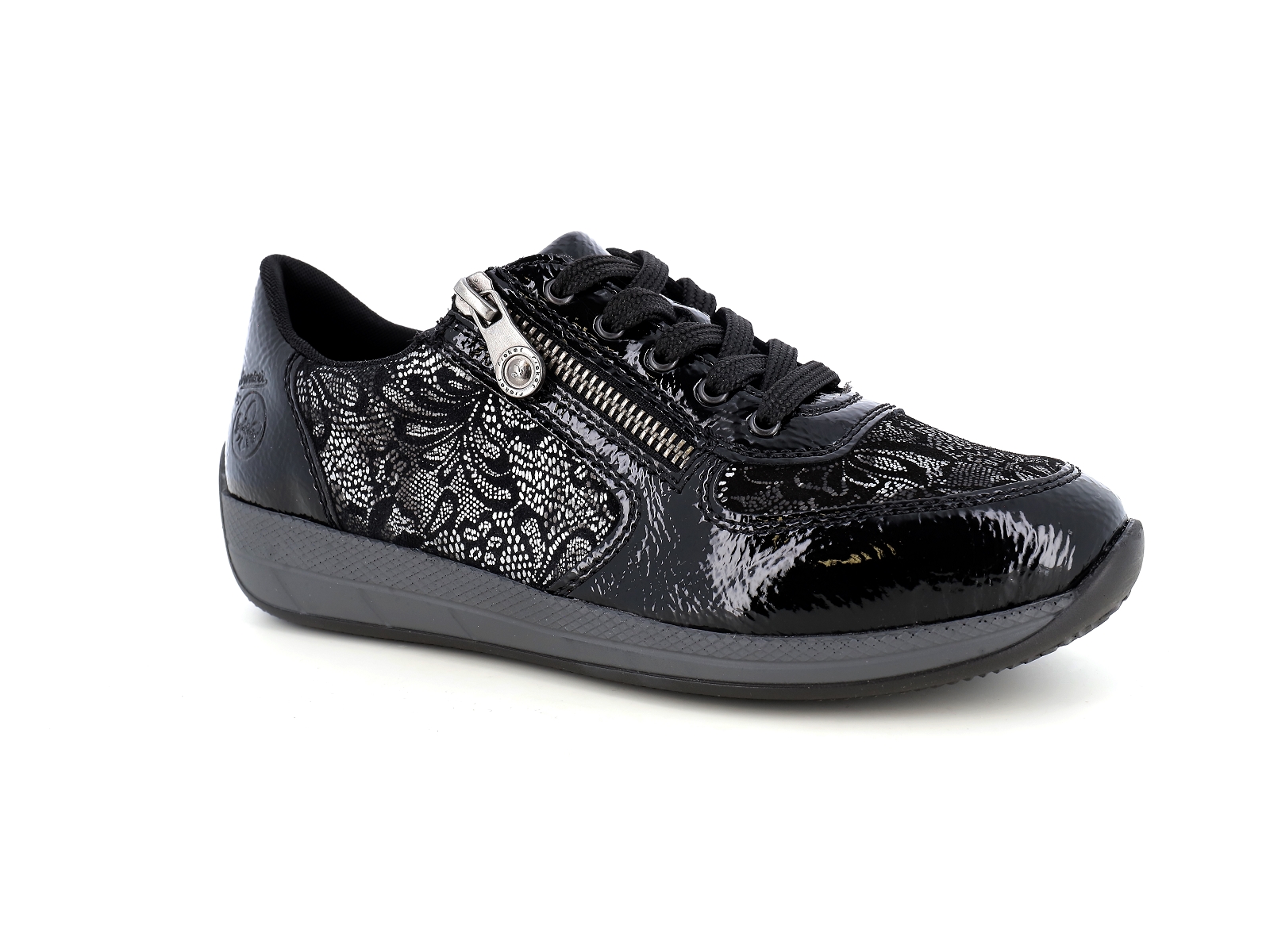 Rieker-N1112 Matières combinées Noir
