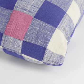 Sierkussen ruit blauw - l55xb35xh10cm