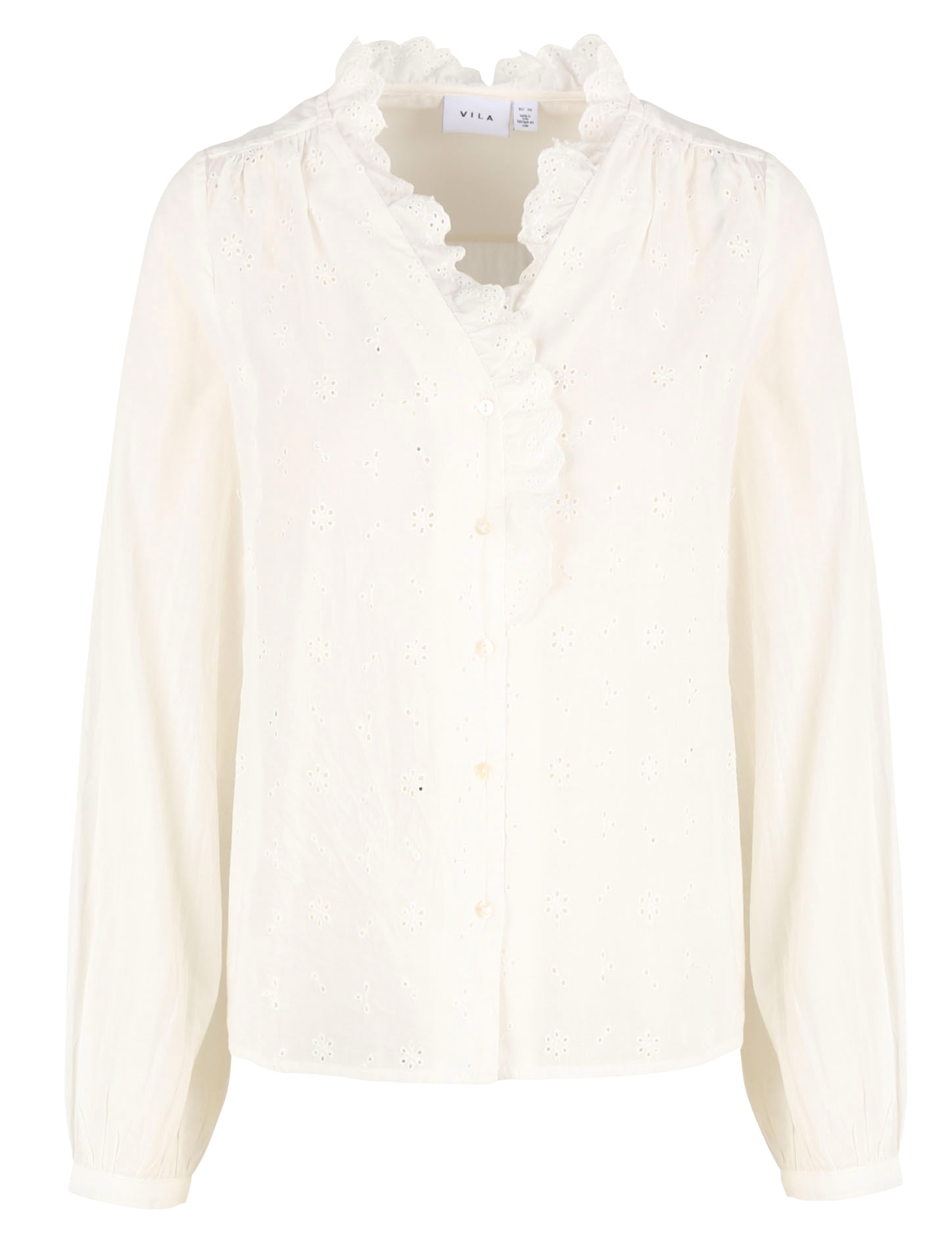 Chemise col V en coton| Blanc
