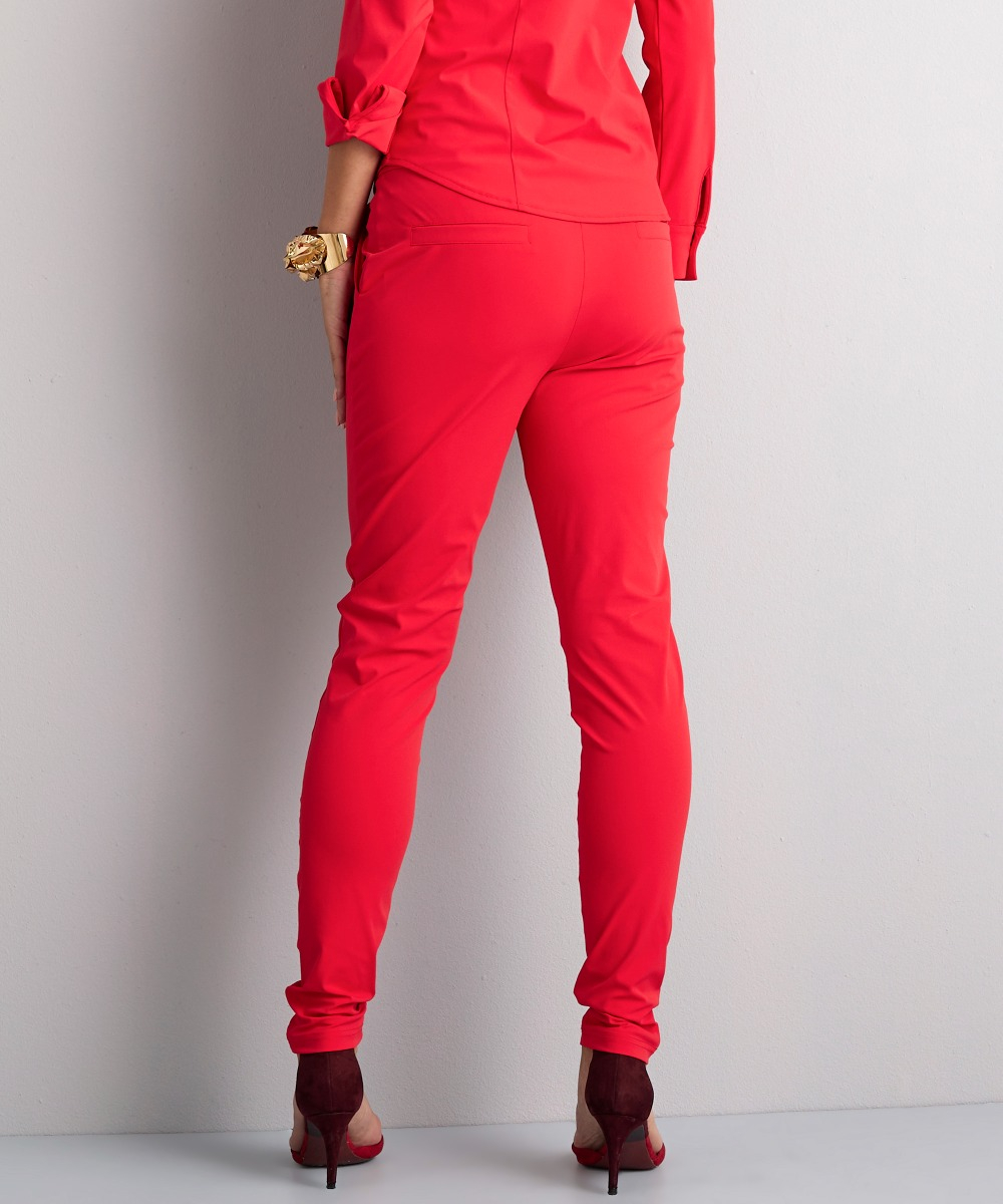 slim fit broek travelstof